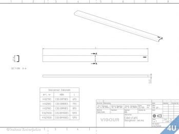 VIGOUR :: Designrost fr Cosima Duschrinne V2 Edelstahl gebrstet 800mm