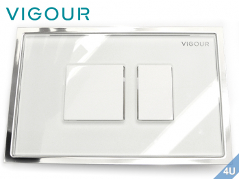 Vigour Bettigungsplatte AI WC Glas (wei) - Kunststoff (wei)
