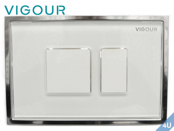 Vigour Bettigungsplatte AI WC Glas (wei) - Kunststoff (wei)